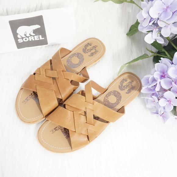 Sorel Shoes - 🆕SOREL Platform Slip On Slide Sandal Camel Brown